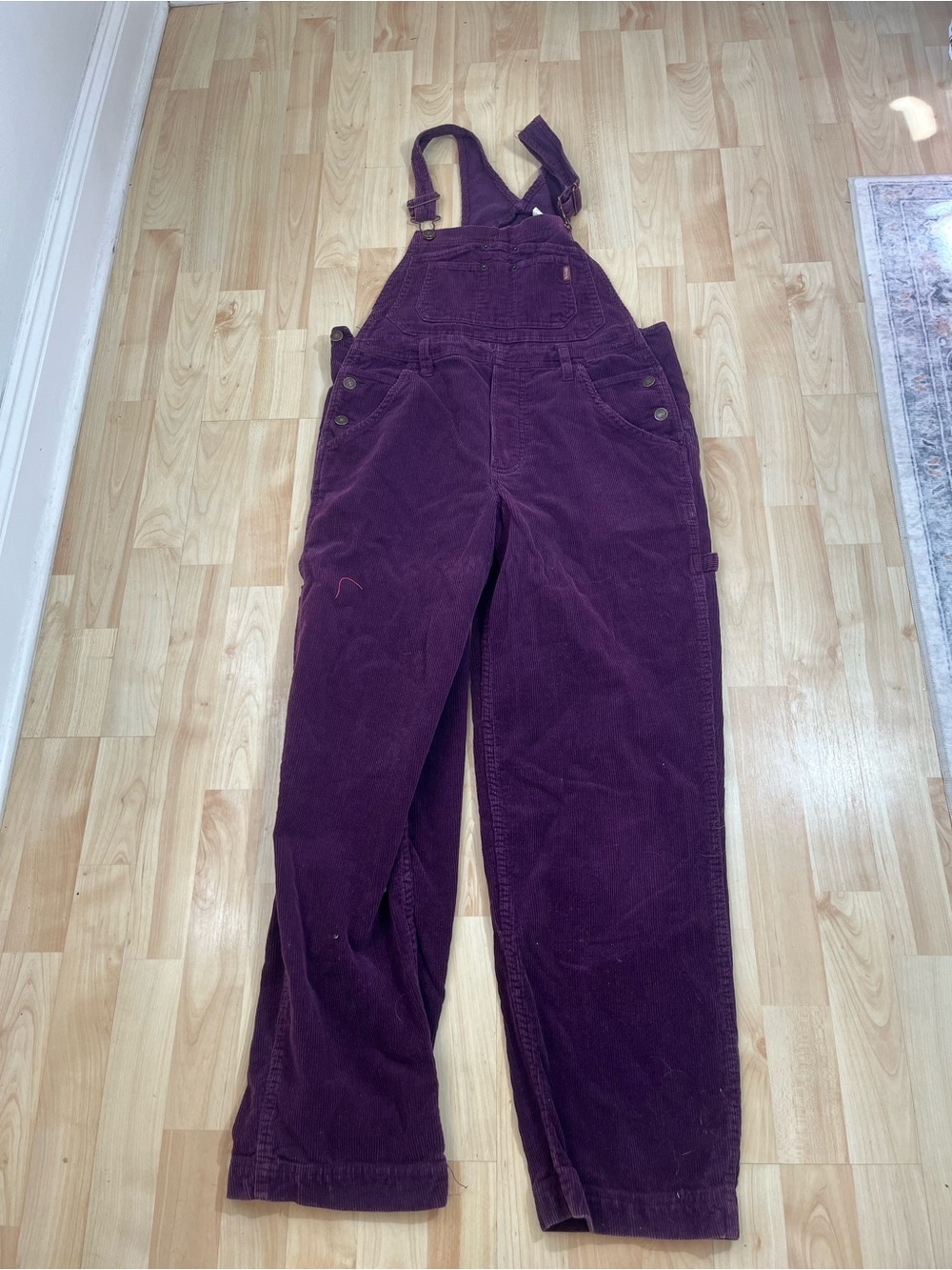 Jordache Vintage 90s Y2K Corduroy Carpenter Overalls Size medium Purple